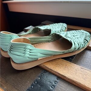 Turquoise Espadrilles Woven Flats